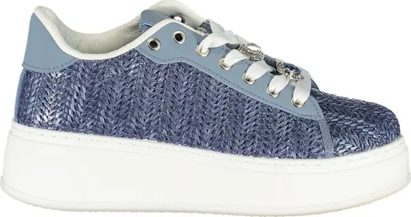 Blue Polyurethane Women Sneaker