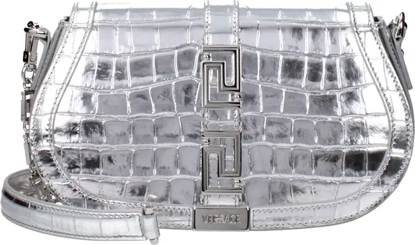 Gray Leather Shoulder Bag