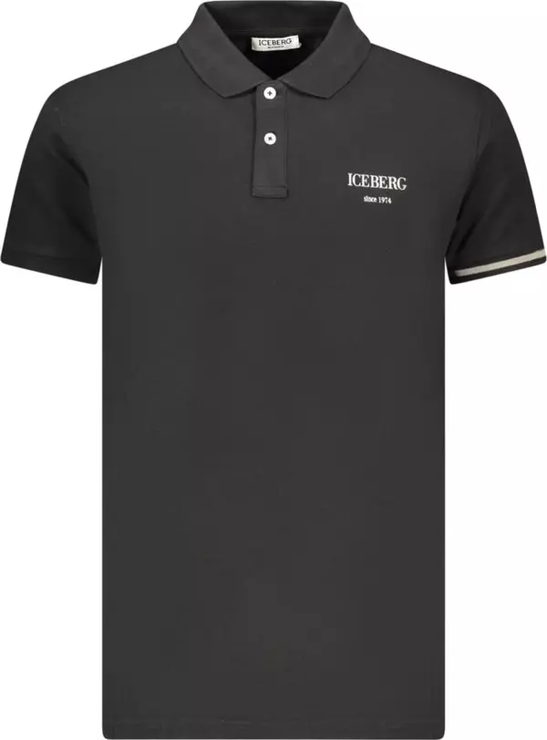 Black Cotton Men Polo Shirt