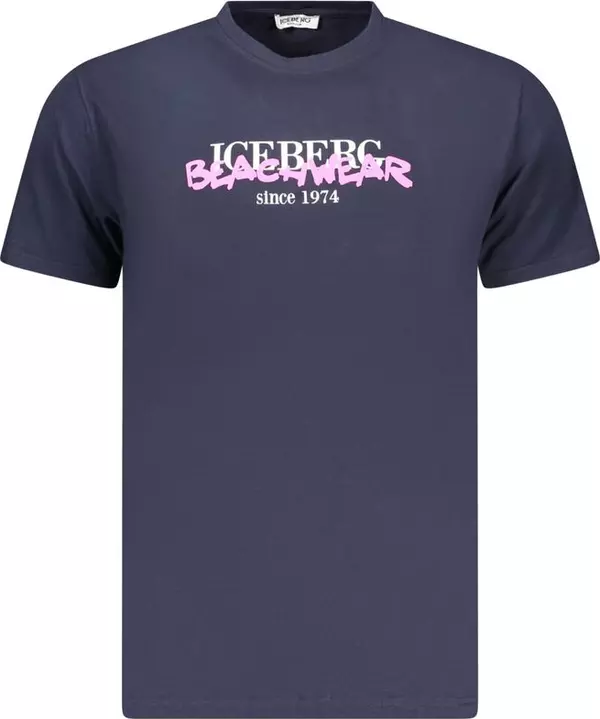 Neon Blue Cotton Mens T-Shirt