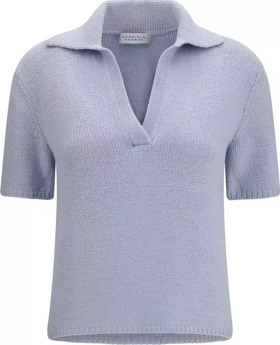 Blue Cashmere Polo Shirt