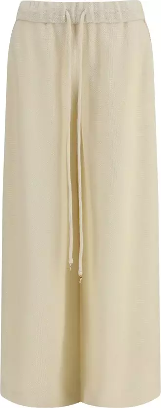 Beige Alpaca Vicugna Pacos Casual Pants