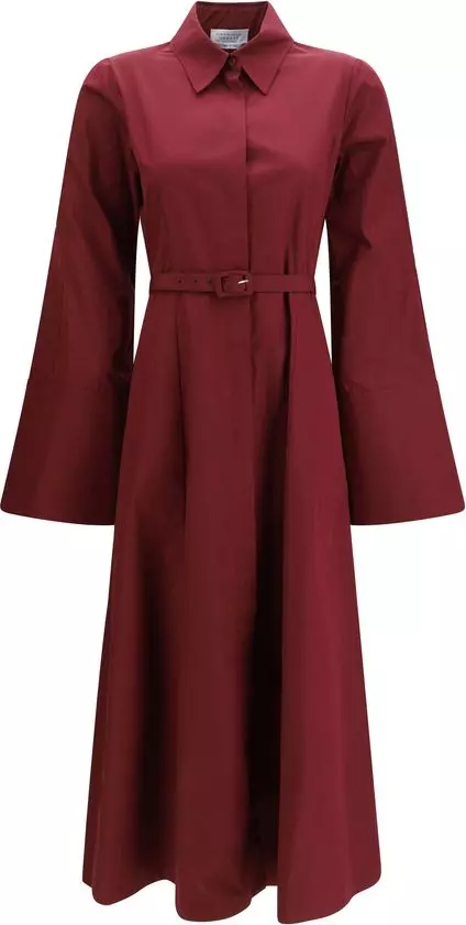 Bordeaux Cotton Casual Dress