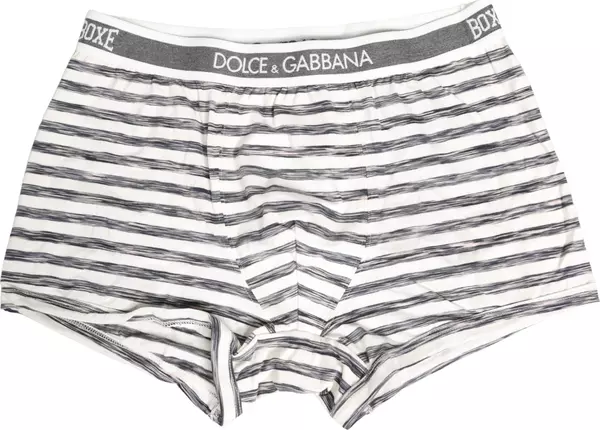 Gray White Stripes Men Regular Boxer Underwear