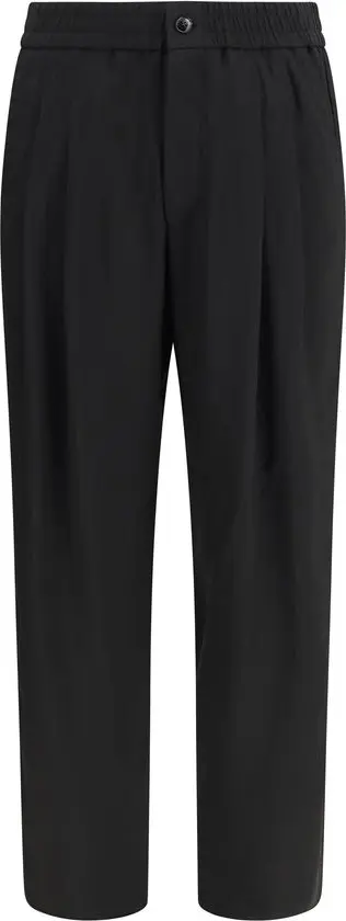 Black Viscose Casual Pants