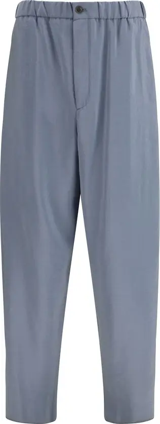 Gray Silk Casual Pants