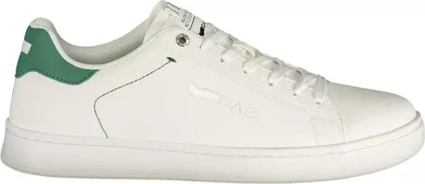 White Polyurethane Men Sneaker