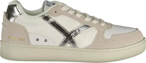 White Polyurethane Women Sneaker