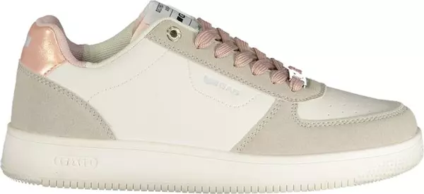 White Polyurethane Women Sneaker
