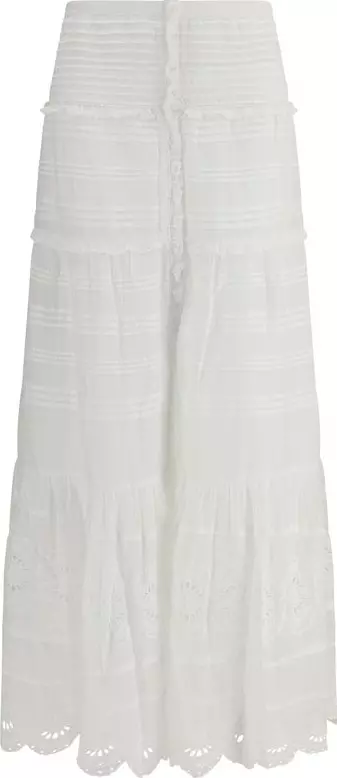 White Viscose Long Skirt