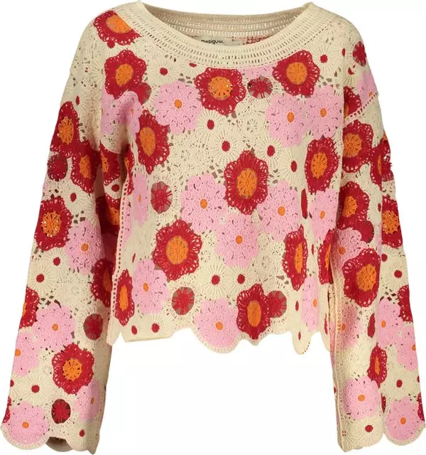 Beige Cotton Women Sweater