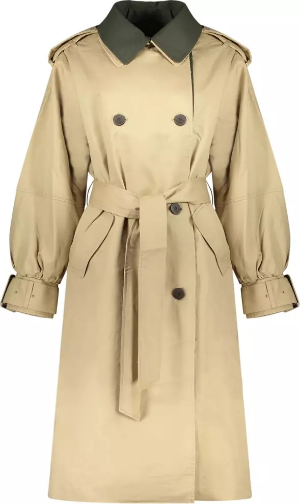 Beige Cotton Women's Trench Coat