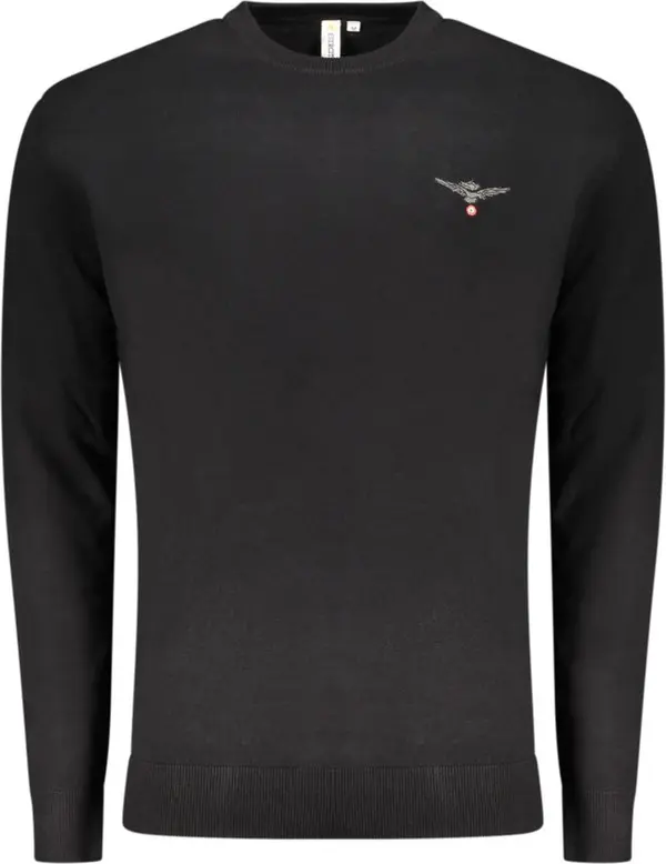 Black Cotton Men's Sweater