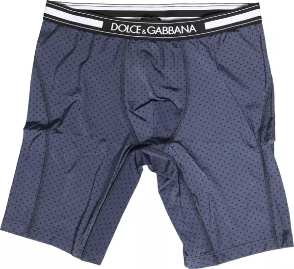 Dark Blue Polka Dots Men Bike Shorts Underwear