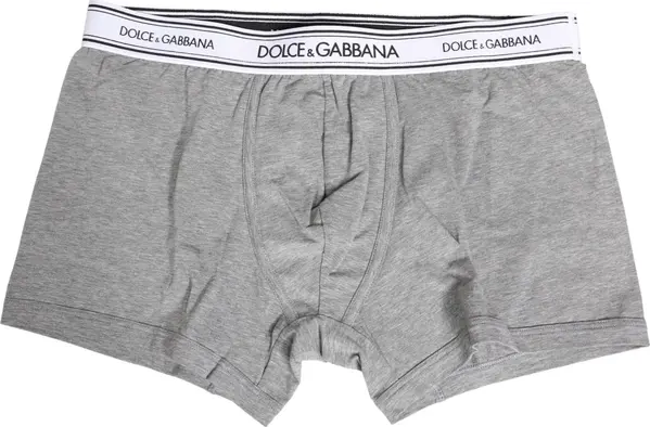 Gray Logo Waistband Cotton Men Boxer Underwear
