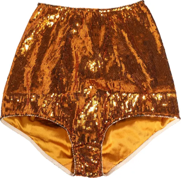 Orange Sequin Nylon High Waist Girdle Underwear
