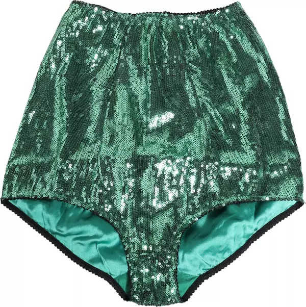 Green Sequin Nylon High Waist Girdle Underwear
