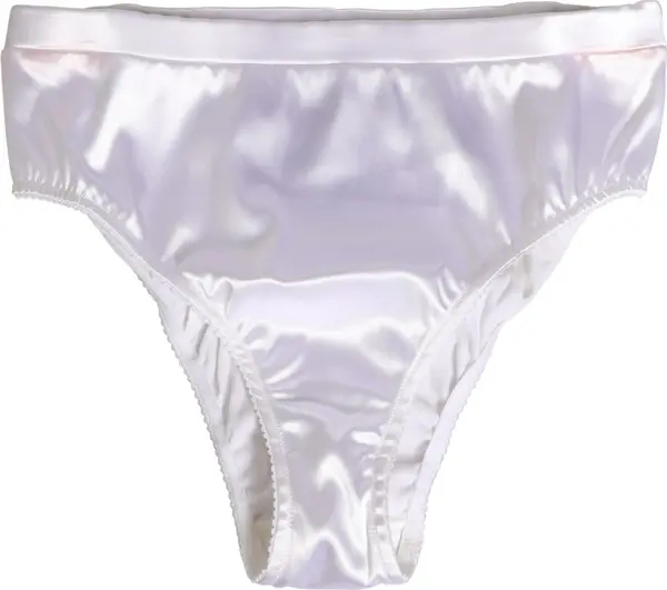 White Silk Satin Lingerie Panty Brief Underwear
