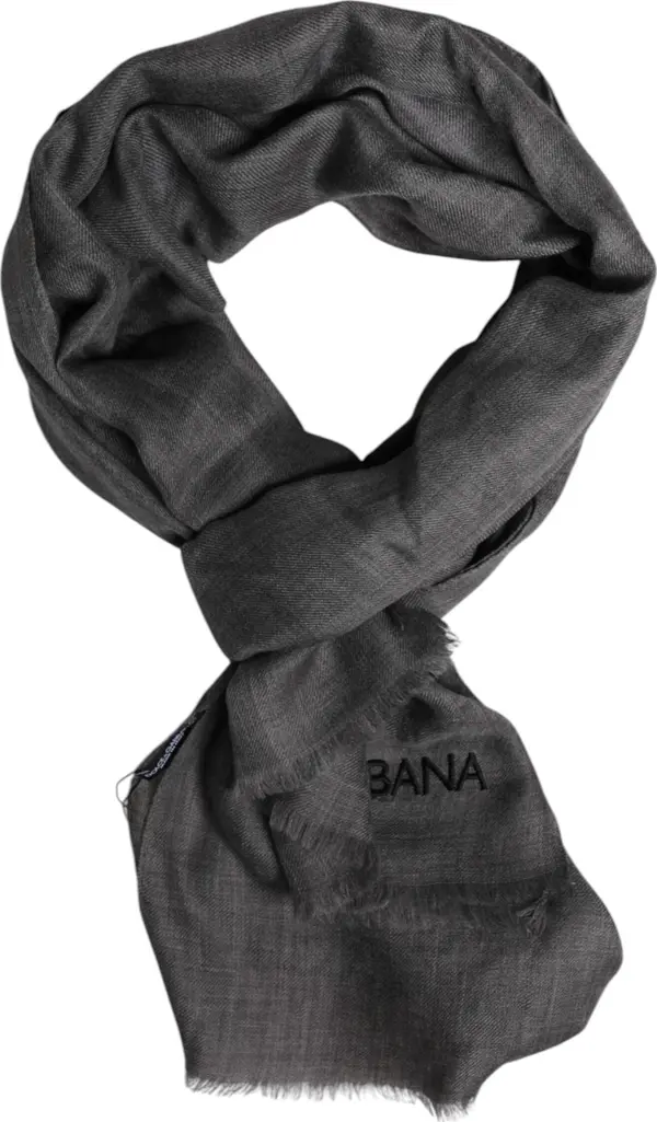 Gray Logo Print Neck Warmer Wrap Shawl Scarf