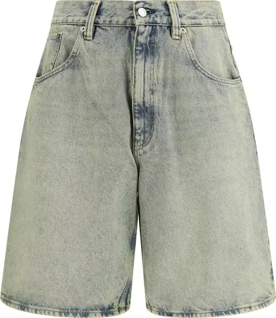 Blue Cotton Bermuda Shorts