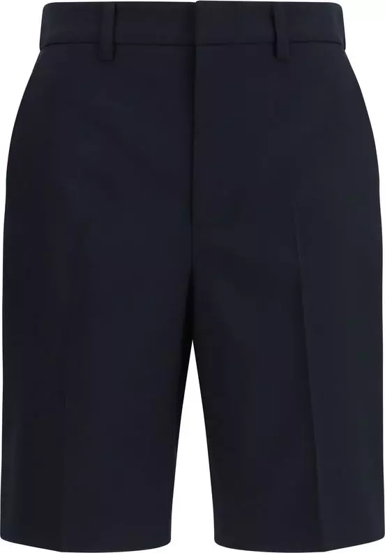 Black Cotton Bermuda Shorts