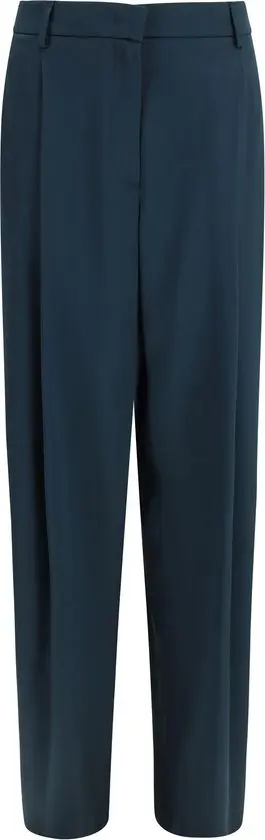 Blue Silk Casual Pants