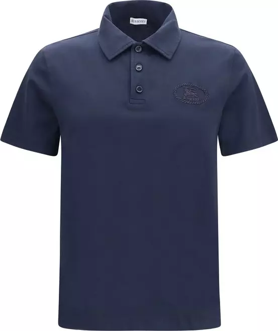 Blue Cotton Polo Shirt