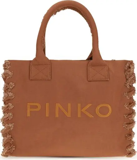 Brown Cotton Shoulder Bag