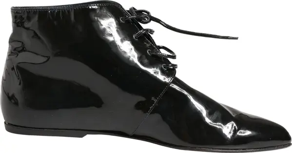 Black Leather AnkleBoots Shoes