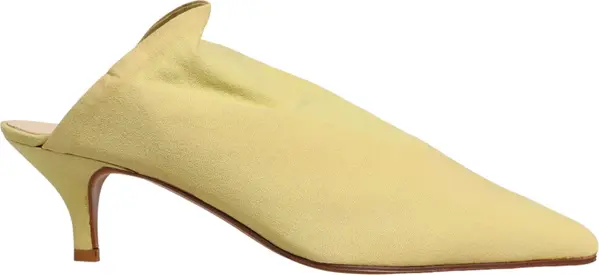 Yellow Suede Heel Mule Shoes