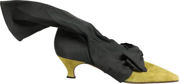 Black Yellow Suede Boots Shoes