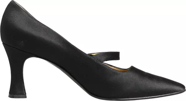 Black Satin Mary Jane Pumps Shoes