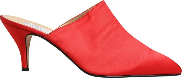 Red Suede Heel Mule Shoes