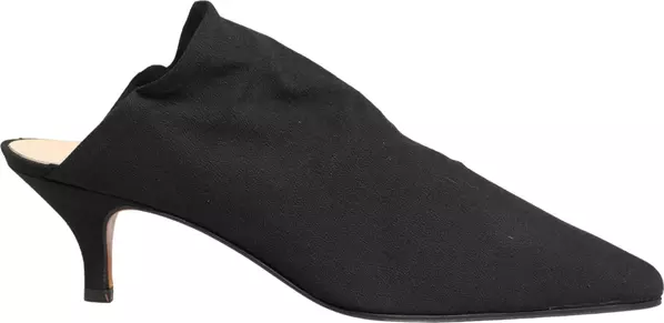 Black Suede Heel Mule Shoes