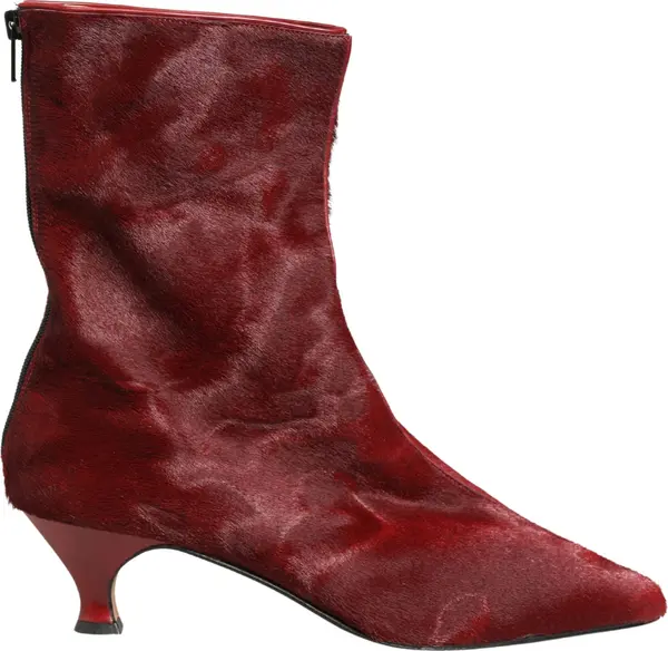 Burgundy Mid Calf Boots Shoes