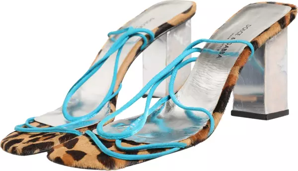 Multicolor Leather Block Heels Sandals Shoes