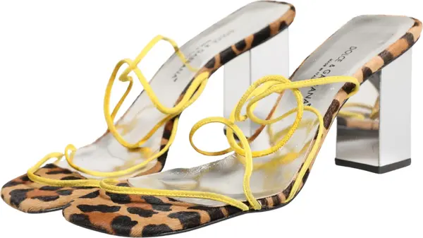 Multicolor Leather Block Heels Sandals Shoes