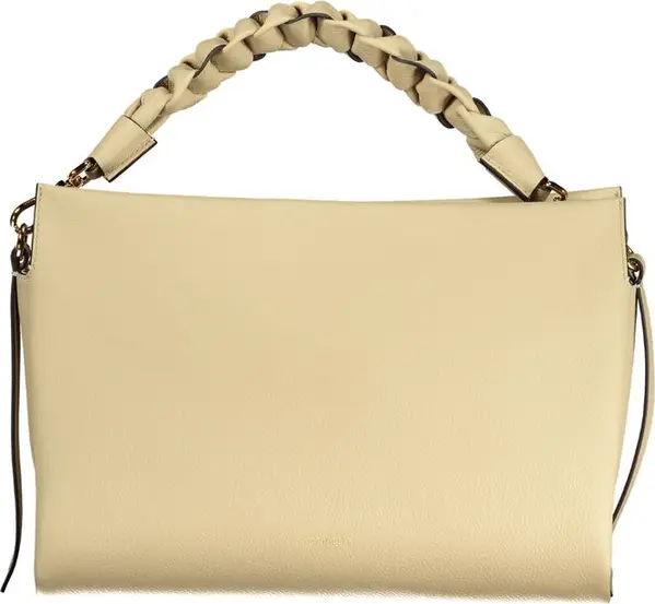 Beige Leather Women Handbag