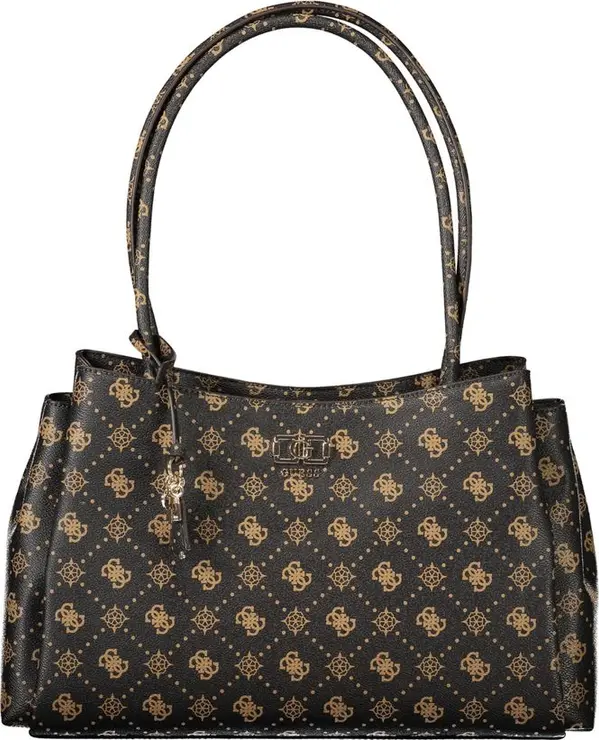 Marrone Polyurethane Women Handbag