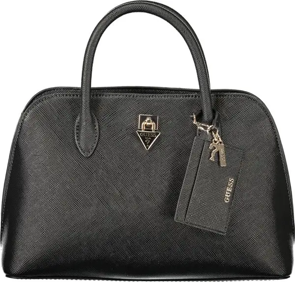 Black Polyurethane Women Handbag