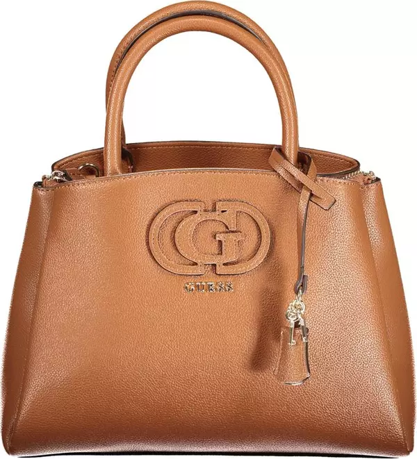 Marrone Polyurethane Women Handbag