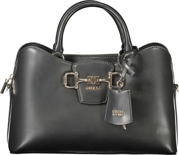 Black Polyurethane Women's Handbag