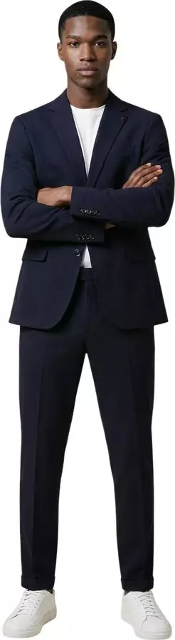 Blue Cotton Two-Piece Suit