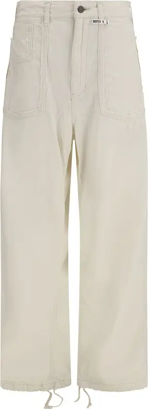 White Cotton Casual Pants