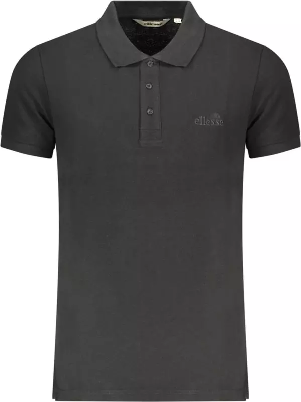 Black Cotton Men Polo Shirt