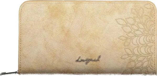 Beige Polyurethane Women Wallet