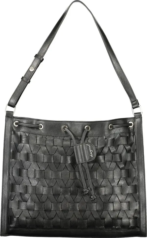 Black Polyurethane Women Backpack