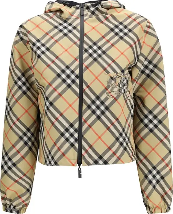 Beige Polyester Full-Length Jacket