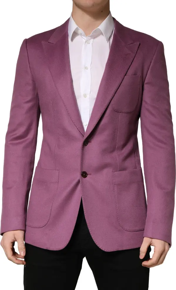 Purple Cashmere Slim Fit Coat Jacket Blazer