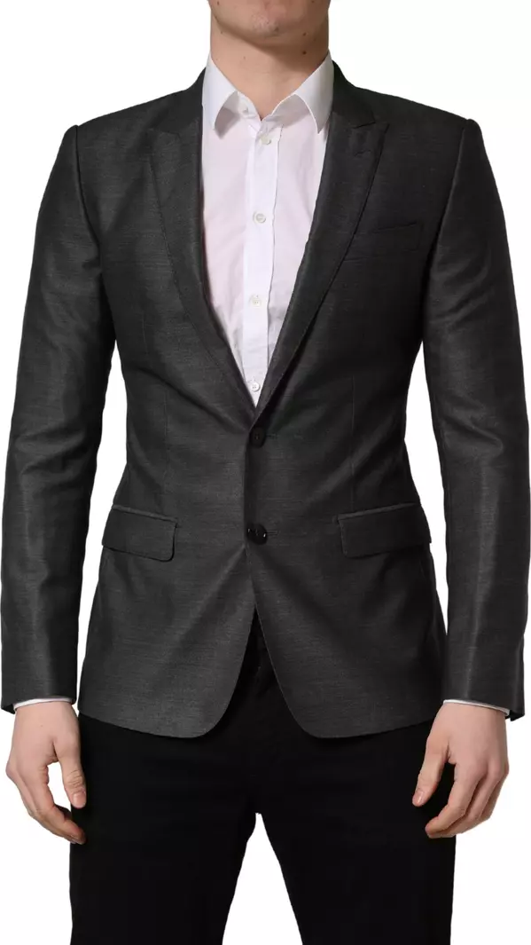Dark Gray Wool Slim Fit Coat Jacket Blazer
